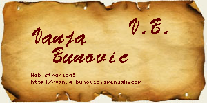 Vanja Bunović vizit kartica